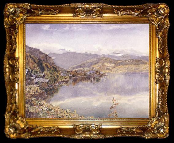 framed  John William Inchbold The Lake of Lucerne,Mont Pilatus in the Distance, ta009-2